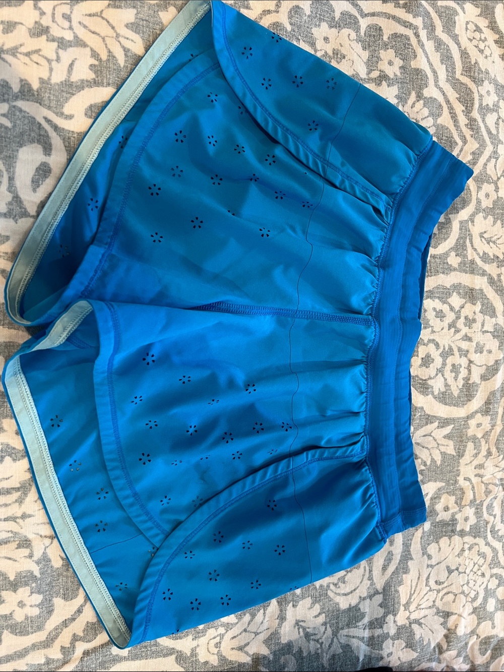 lululemon athletica Bright Blue Laser-Cut Athletic Shorts